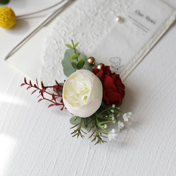 Elegant Rose and Eucalyptus Corsage Collection