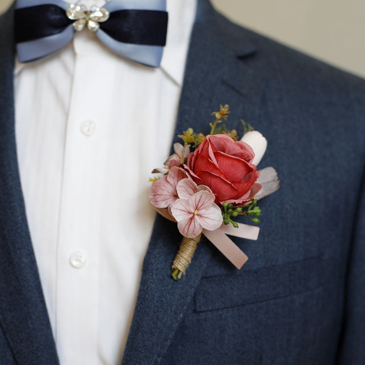 Charming Rose and Hydrangea Boutonniere Collection