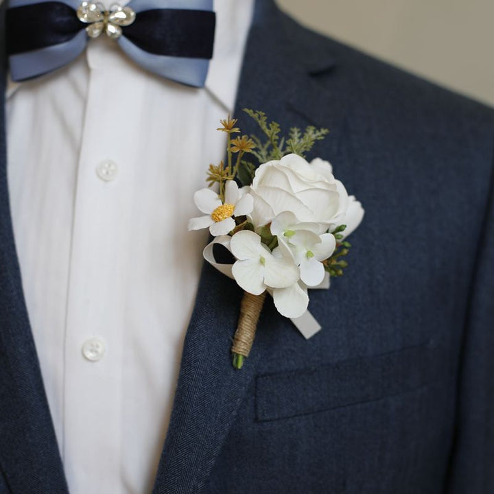 Charming Rose and Hydrangea Boutonniere Collection