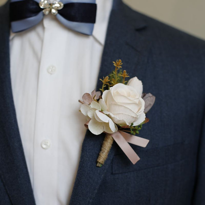 Charming Rose and Hydrangea Boutonniere Collection