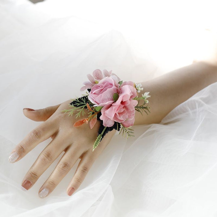 dusty pink Rose and Hydrangea Corsage Collection