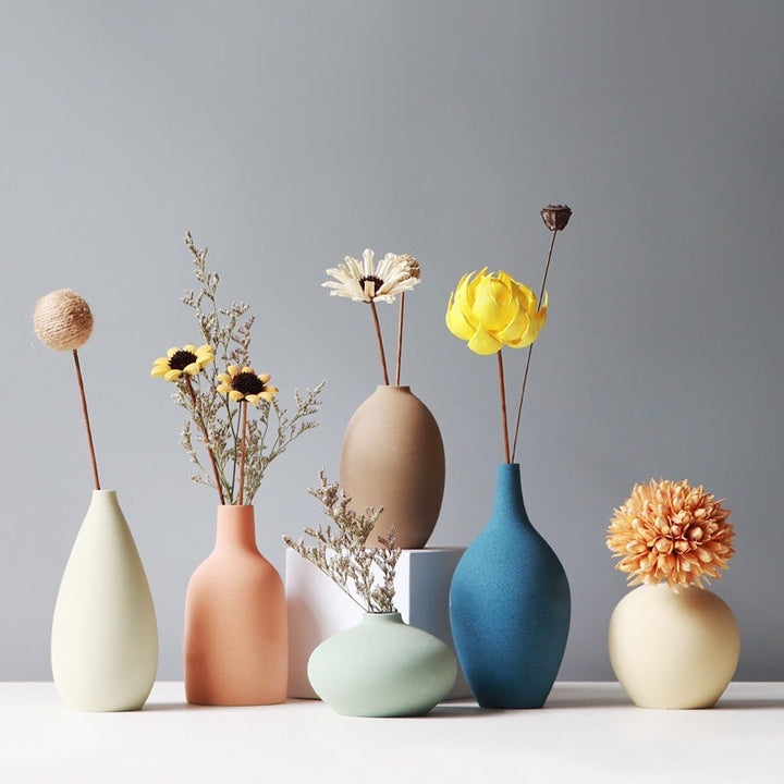 Minimalist Ceramic Bud Vases For Flowers – Modern Flower Holders for Home Décor