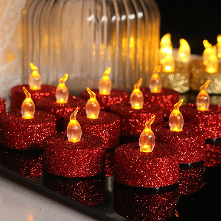 Glitter Powder LED Candles Pack 6