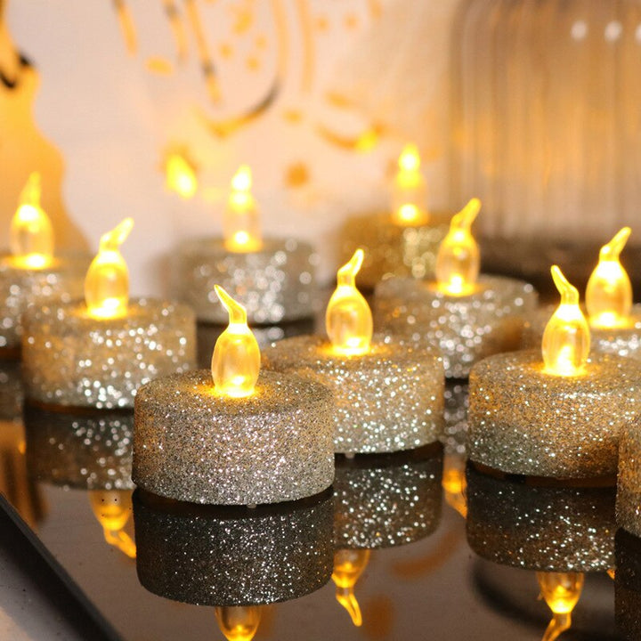 Glitter Powder LED Candles Pack 6