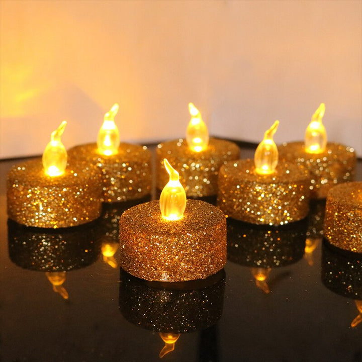 Glitter Powder LED Candles Pack 6