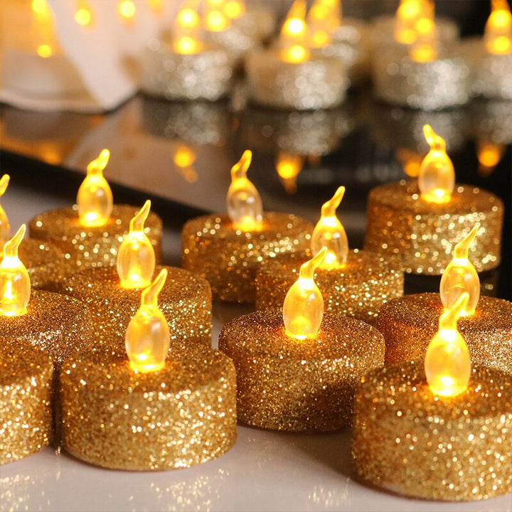 Glitter Powder LED Candles Pack 6