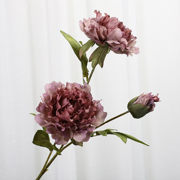 3-Head Peony Branch Artificial Flower, perfect as florist fake flowers.