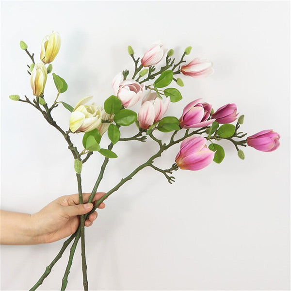 Artificial Magnolia Flower Branch, perfect as faux plant.