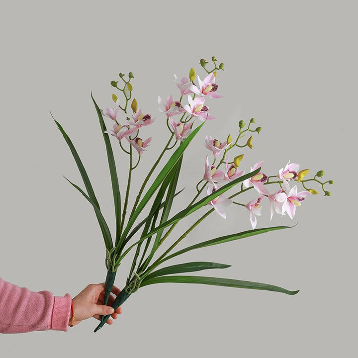 Artificial Orchid Branch with Green Leaves, perfect as artificial plants.