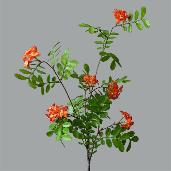 Artificial Small Flower Green Leaves Branch, perfect as faux plant.