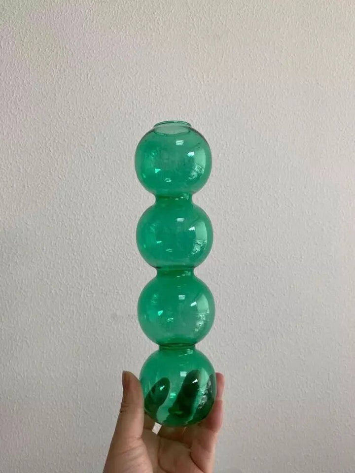 Colored Glass Bubble Vase for Flower Arrangement