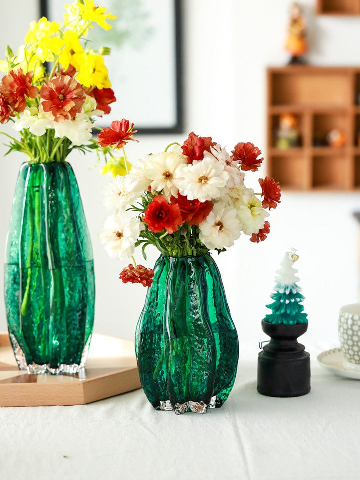 Emerald Modern Glass Vase for Centerpiece