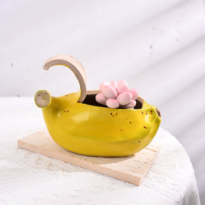 Cute Banana Mini Ceramic Plant Pot