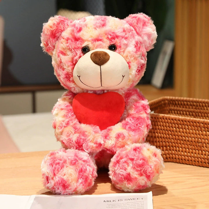 Teddy Bear Embracing Red Heart 45cm is a delightful addition to your valentine flowers collection.