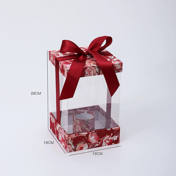 Transparent Square Floral Gift Box for Mother's Day