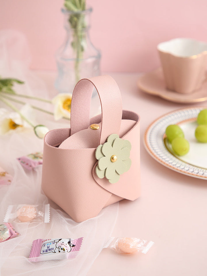 Cute Flower Leather Party Favor Bags Pack 20 (9x6x16cm)