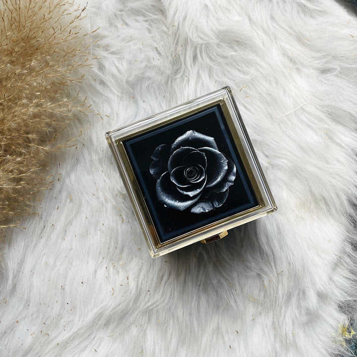 Rotates 360° Eternal Rose Velvet Jewelry Box is a delightful addition to your valentine flower collection.