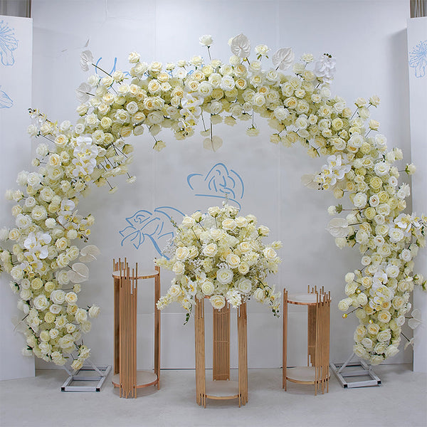 Light Champagne Roses Arch  for Wedding Party Decor Proposal