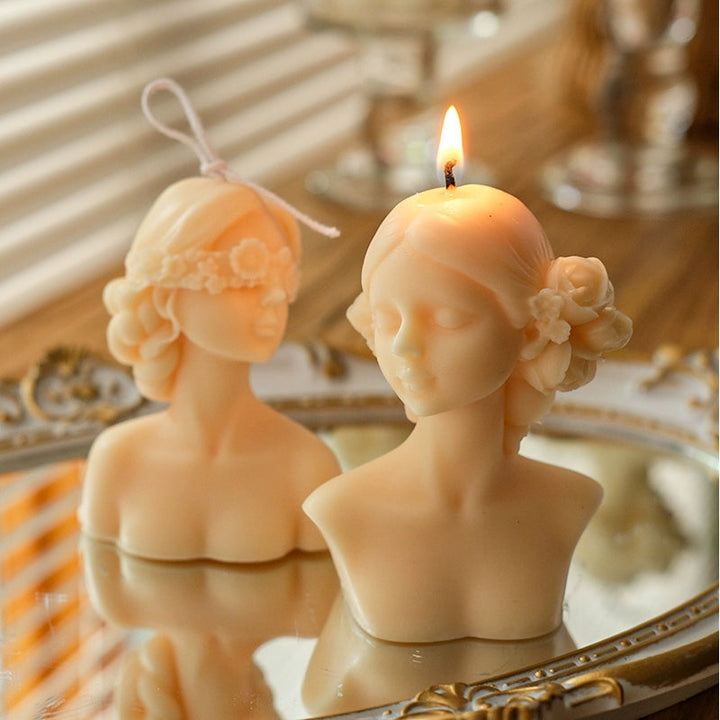 Vintage Girl Sculpture Scented Candle