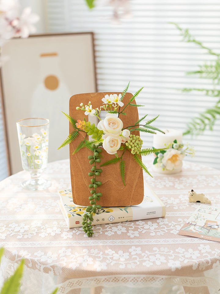 Artificial Flower Wooden Photo Frame Display Stand, perfect as artificial flowers.