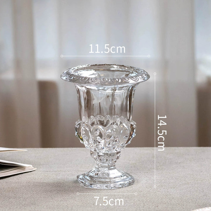 Pedestal Vintage Crystal Glass Urn Vase