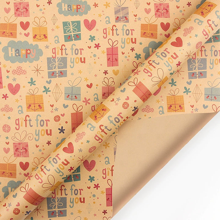 Eco-friendly birthday gift wrapping paper in a 5-sheet pack
