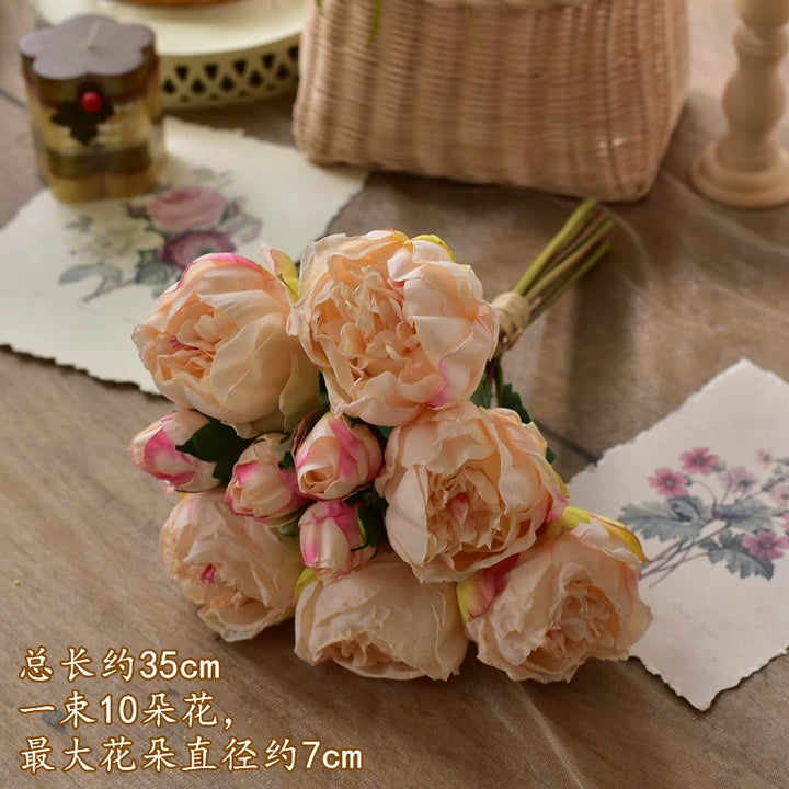 Vintage Terracotta Burnt Orange Mini Rose Bouquet for Wedding and Home Décor