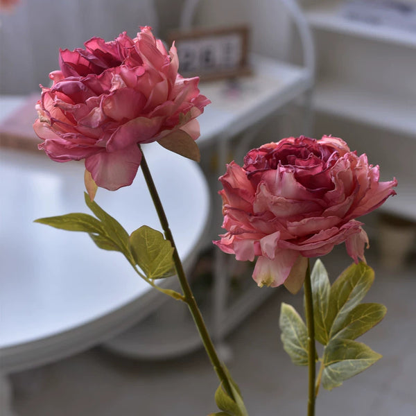 Vintage Artificial Peony Bouquet for Tabletop and Home Décor