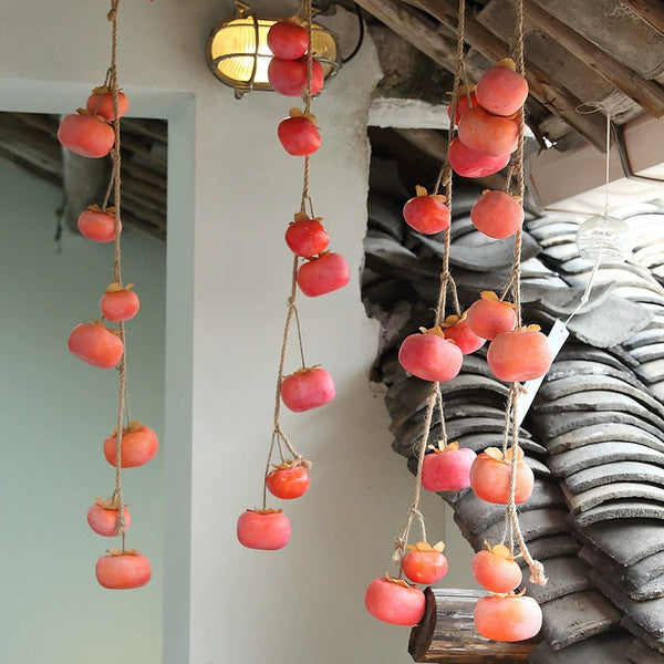 Artificial Persimmon Hanging Decoration (85cmL), perfect as artificial plants for outdoors.