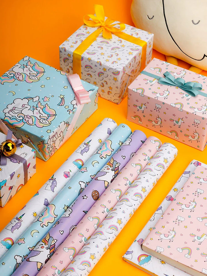 Large Sheets of Unicorn Themed Wrapping Paper