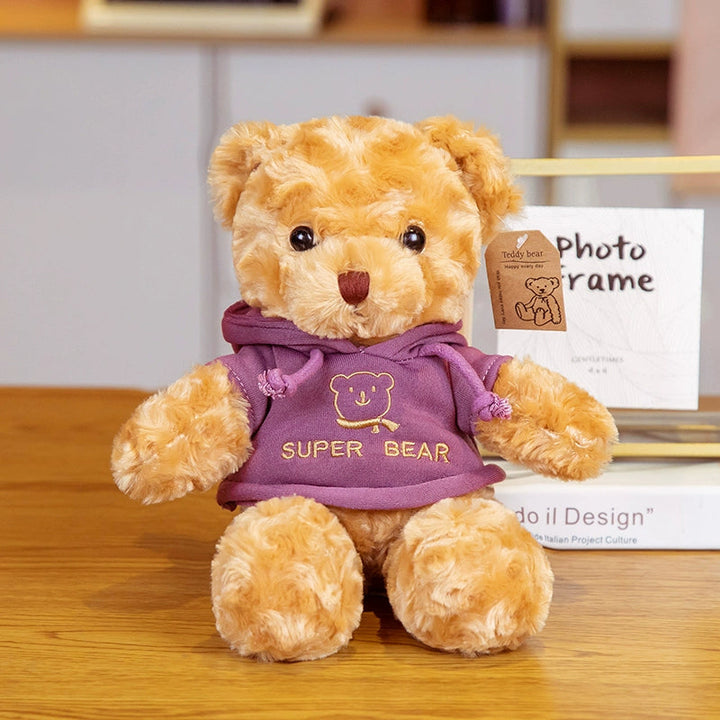 Cute Plush Bear with Hoodie 30cm is a delightful addition to your valentine's day bouquets collection.