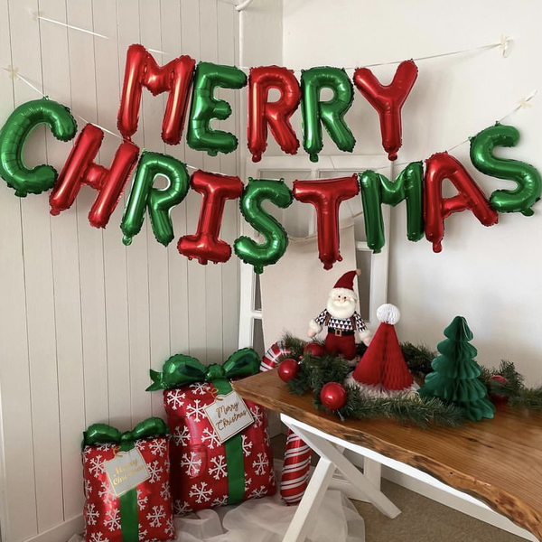 Merry Christmas Letter Balloons Garland