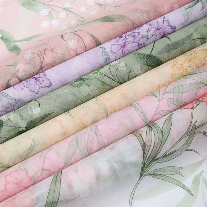 Floral Watercolor Non-Woven Flower Wrapping Paper - 50cm x 5 Yards