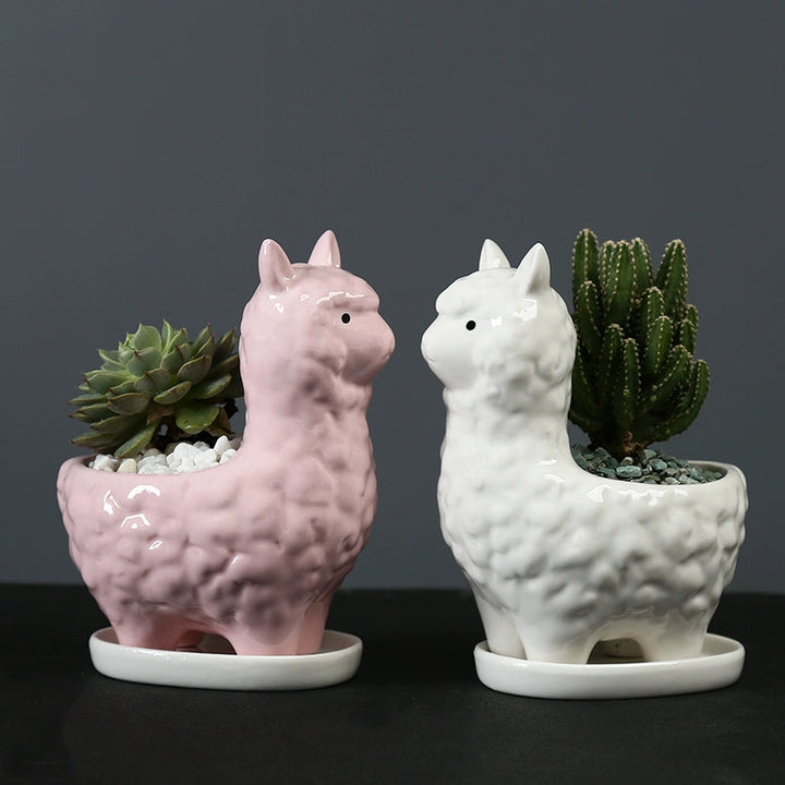 Cute Alpaca Succulent Pot Ceramic Planter