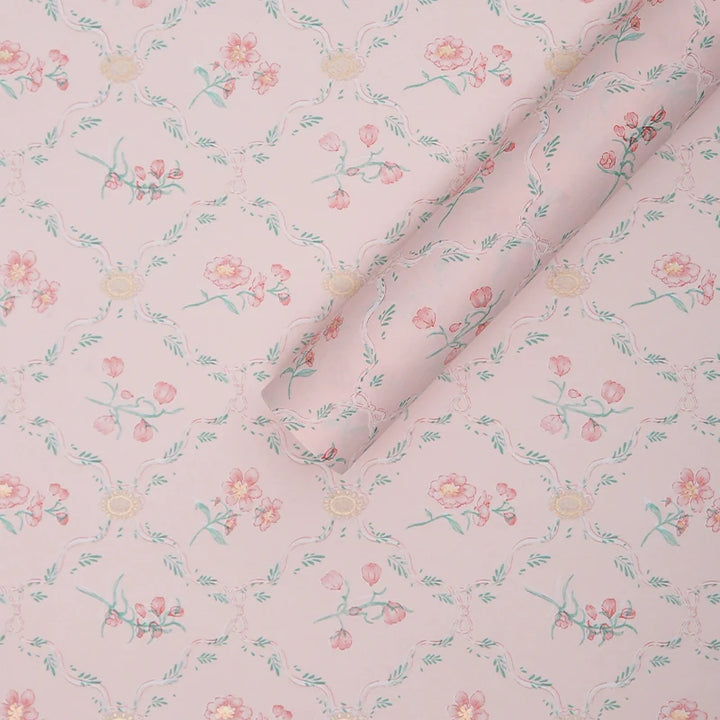 Pastel Floral Wrapping Paper for Flower Bouquets and Gift Packaging – 15 Sheets