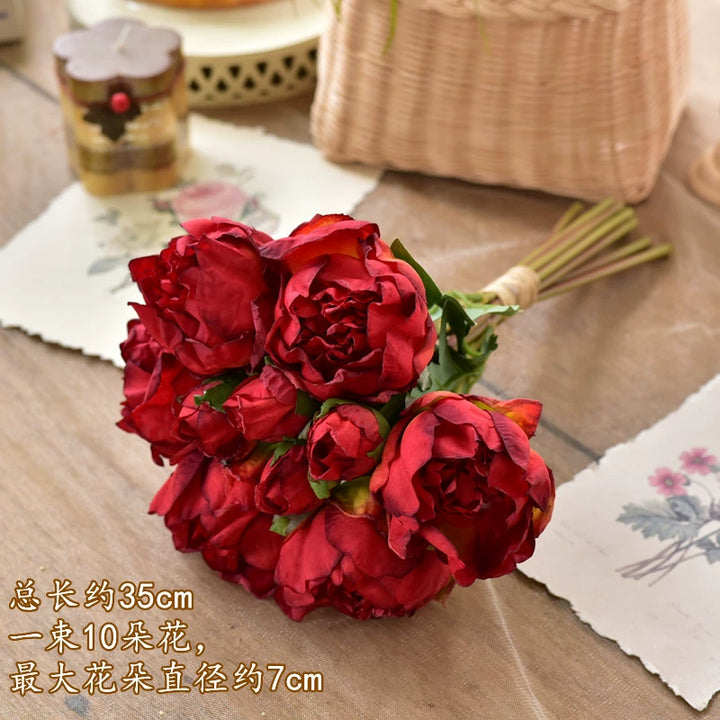 Vintage Terracotta Burnt Orange Mini Rose Bouquet for Wedding and Home Décor