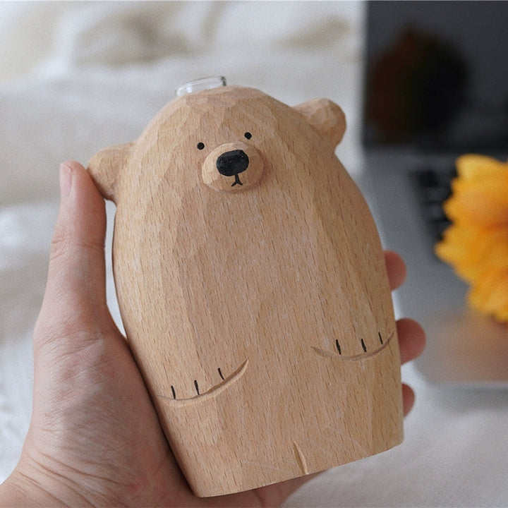 Adorable Handmade Wood Bear Vase