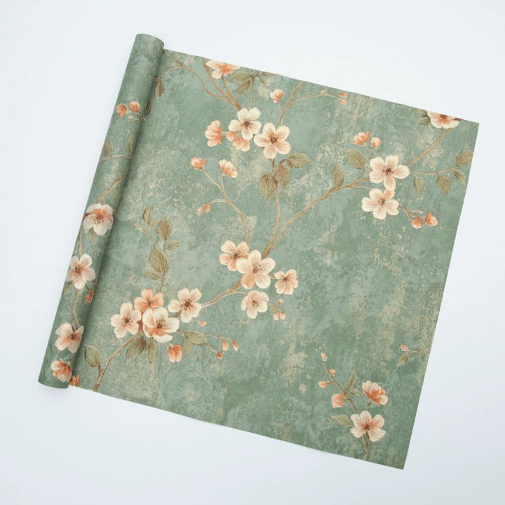 Premium Embossed Floral Bouquet Wrapping Paper, 10 Sheets of 53x53cm, Mulberry Paper