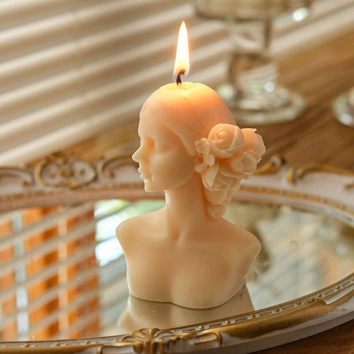 Vintage Girl Sculpture Scented Candle