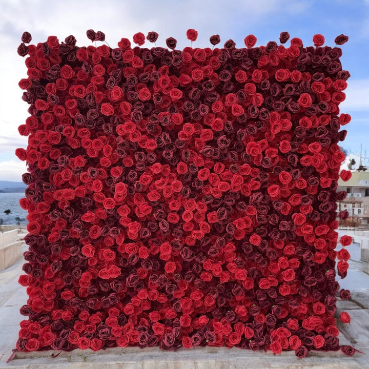 3D Flower Wall -  Crimson Passion Floral Wall Backdrop