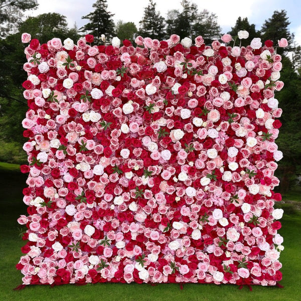 3D Flower Wall - Radiant Rose Garden Floral Wall Backdrop