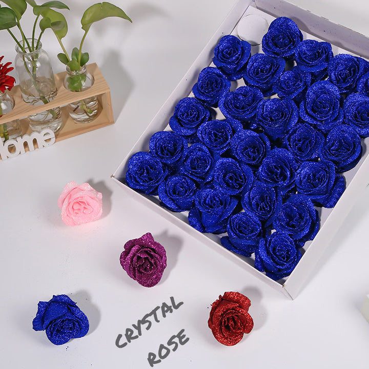 30PCS Glittering Artificial Rose Flower Head for DIY Decoration 2.3in is a perfect addition to your florist supply collection.