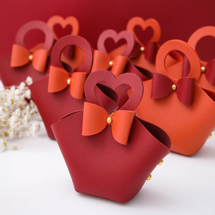 Party Favor Gift Bag with Heart Handle Pack 20 (6x5x16cm)