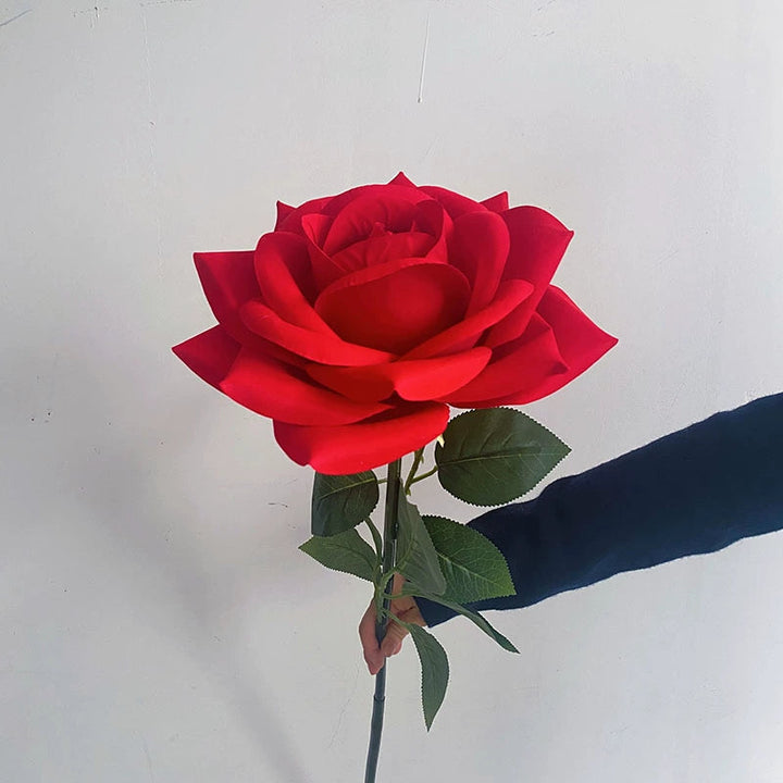 Single Stem Velvet Giant Artificial Rose, perfect as artificial flower.