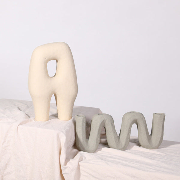 Nordic modern geometric ceramic crafts on display