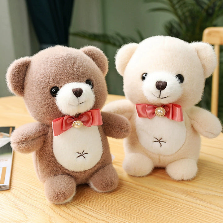 Cute Plush Bear With Ribbon Bow 22cm is a delightful addition to your valentine's day flowers collection.