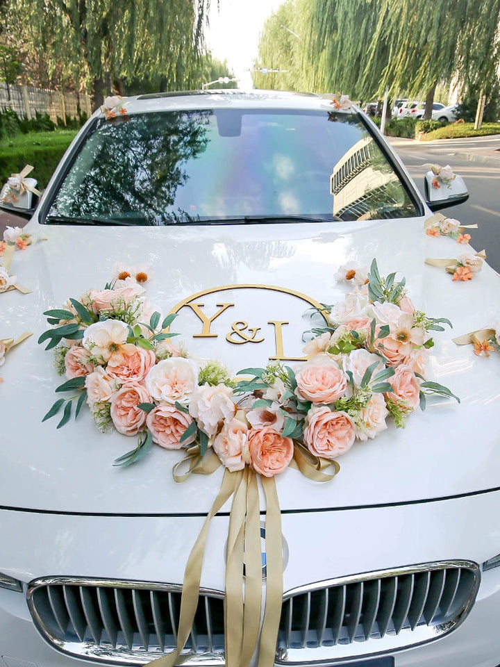 wedding decorations Silk Flowers Wedding Car Decoration Set, perfect wedding decorations