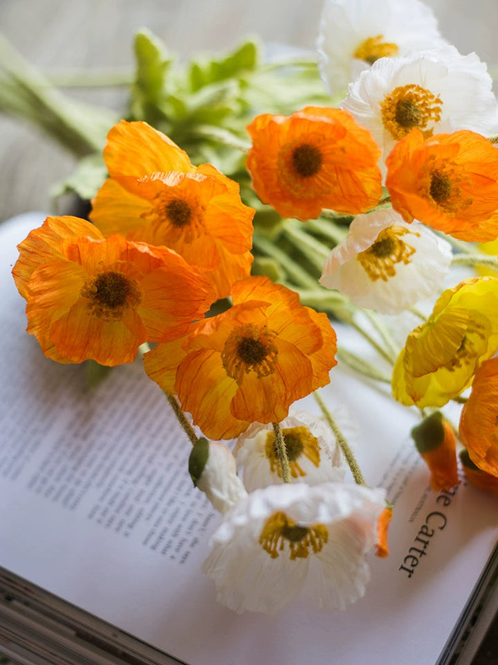 Artificial Poppy Spray Fake Flowers, perfect as flower stem.