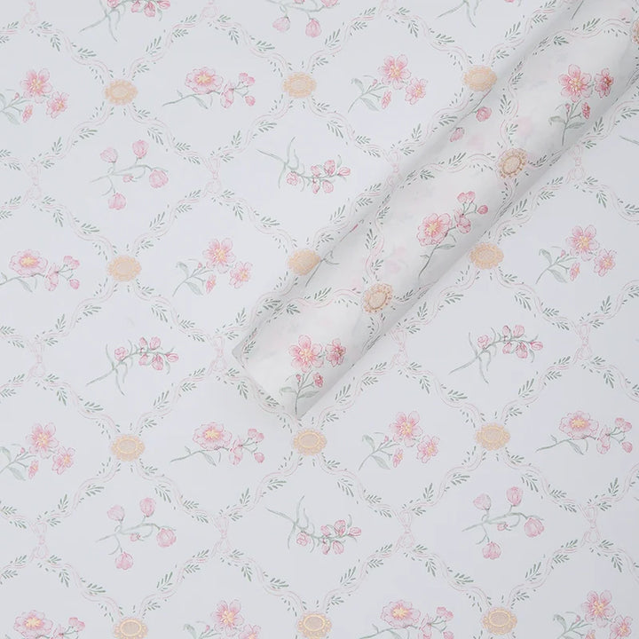 Pastel Floral Wrapping Paper for Flower Bouquets and Gift Packaging – 15 Sheets