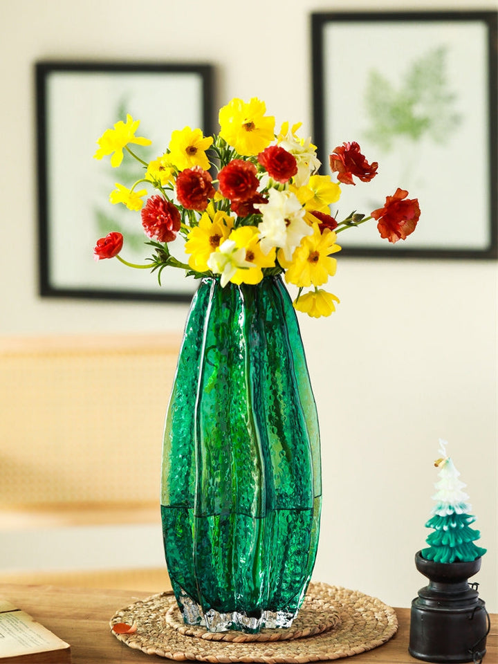 Emerald Modern Glass Vase for Centerpiece